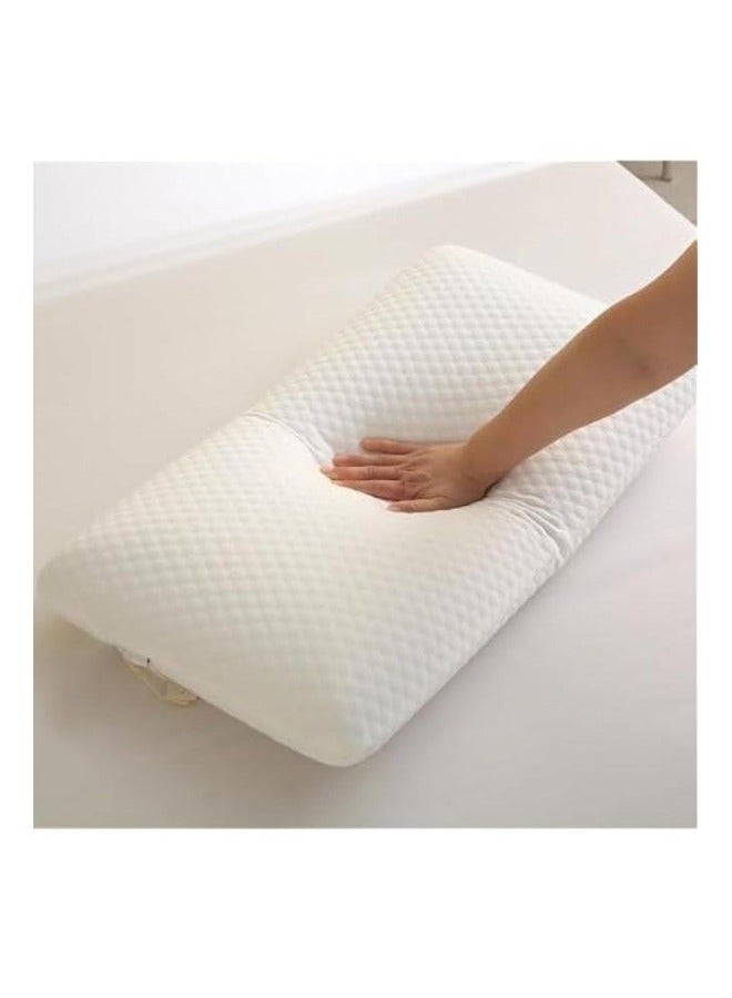 MIXDE Memory Foam Bed Pillows, Pillow for Side and Back Sleeper, Pillow for Neck Pain Relief, Washable Removable Cover, Soft, White, 60x40x13cm - Image 4