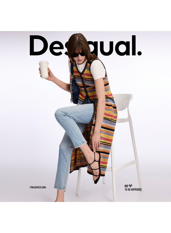 DESIGUAL 25ss 3d Heart Print Slim-fit Minimalist Women's Jeans - Image 2