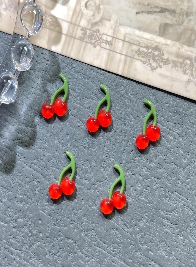 UCCASA 100Pcs Summer Cherry Nail Charms 3D Resin Fruit Nail Art Supplies for Acrylic Nails Red Pink Cherry Nail Gems and Charms Kawaii Nail Charms Cute Nail Jewelry for Women DIY Nail Art Decor Accessories - Image 5