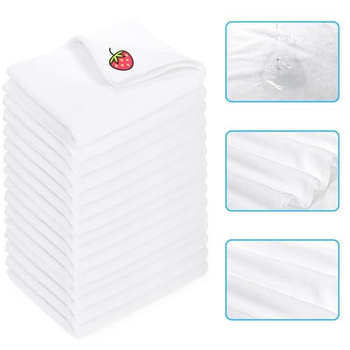 WUWEOT 15 Pack Sublimation Blank Towels, 16 x 24 Inch DIY Microfiber Kitchen Towel, White Soft Bathroom Towels, Easy to Clean Multi Purpose Dish Towel for Cleaning and Decoration - Image 4