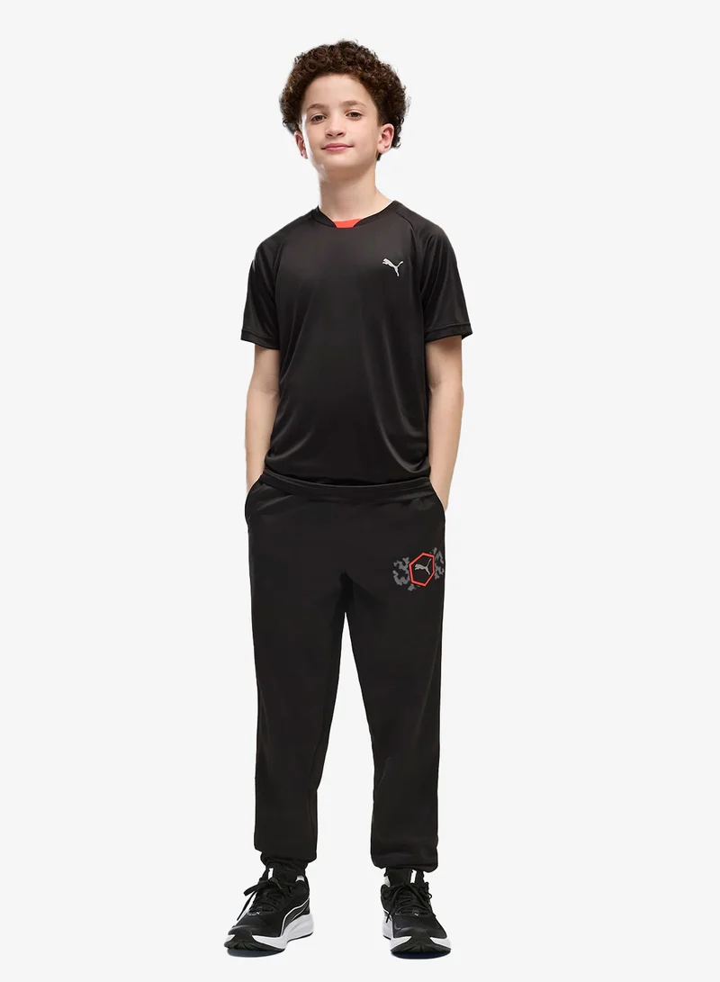 Puma PUMA Black Youth Active Poly Back Graphic T-Shirt  | Best Price UAE
