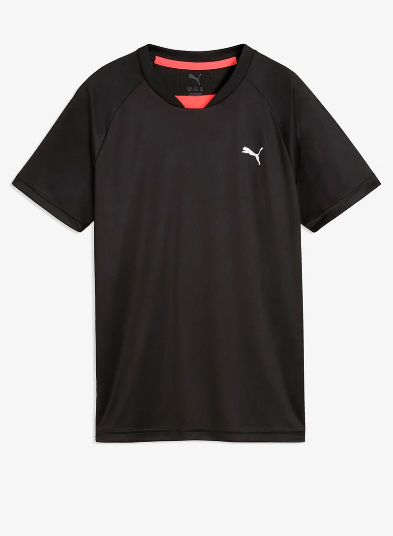 Puma PUMA Black Youth Active Poly Back Graphic T-Shirt  | Best Price UAE