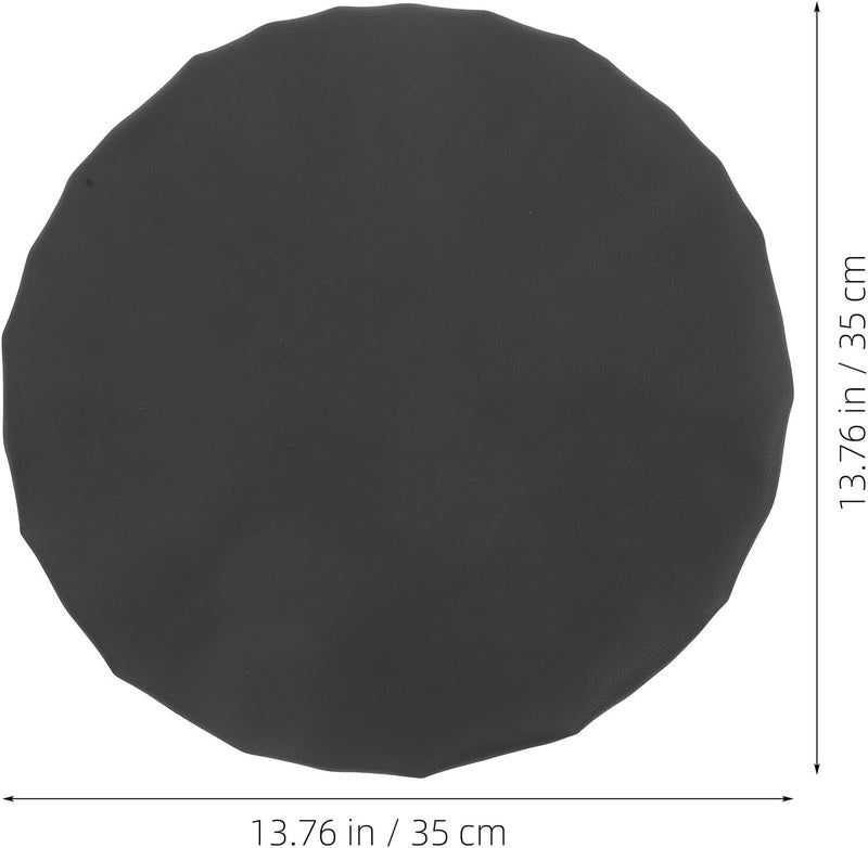 Zerodeko Stool Seat Cover Protector for 34-35cm Diameter Stools, Stretch Pu Round Cushion Slipcover, Non-Slip Barstool Chair Cover for Home and Bar Use - Image 2