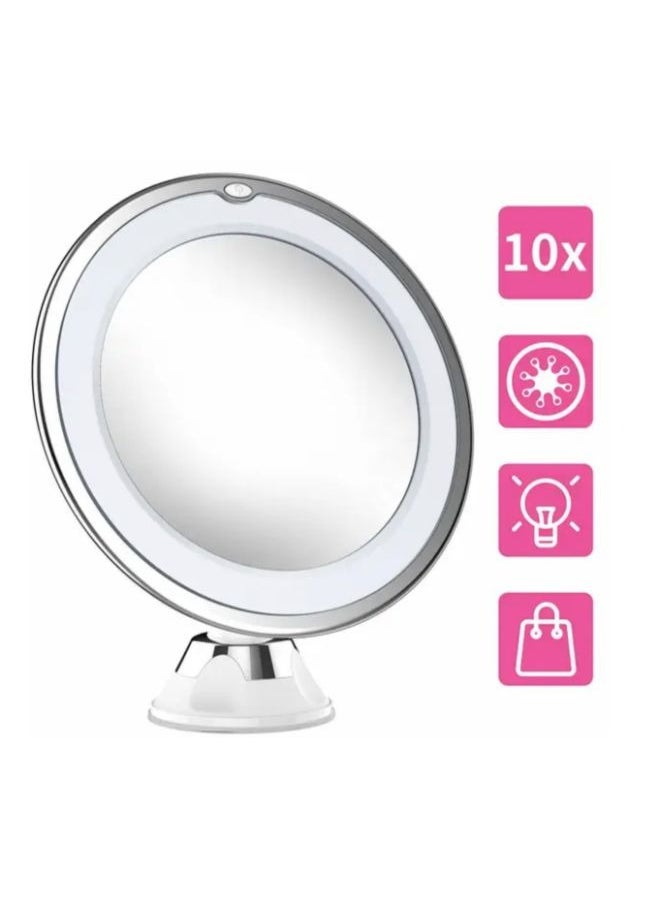 Generic 8" 10X Magnifying Makeup Vanity Mirror Suction Cup with LED Light  - Image 1