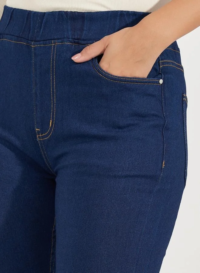 Styli Solid High Rise Skinny Fit Jeggings with Pockets