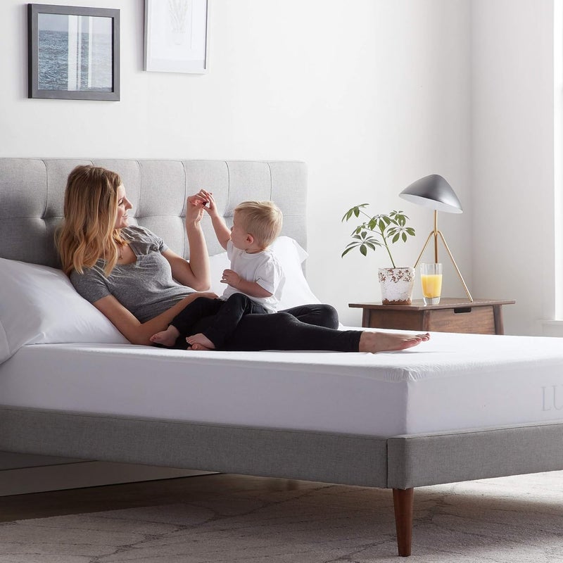 LUCID Premium Rayon from Bamboo Jersey Mattress Protector - Ultra Soft - Waterproof - Dust Mite Proof - Hypoallergenic - Twin - Image 4