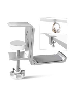 Thoraya Universal Headset Hanger Headphone Hook Holder Desk Mount Stand Aluminum Alloy with Foldable Clamp Supports Horizontal Vertical Installation  - Image 4