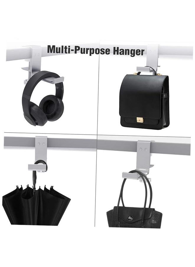 Thoraya - Universal Headset Hanger Headphone Hook Holder Desk Mount Stand Aluminum Alloy with Foldable Clamp Supports Horizontal Vertical Installation - Image 1
