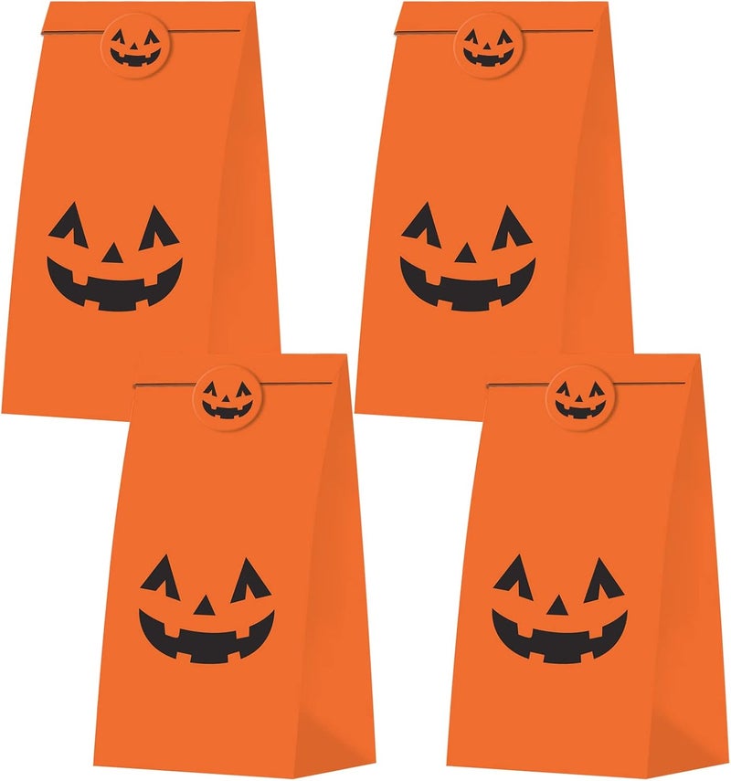 KERINGO 30 PCS Halloween Pumpkin Gift Bags - Tote Party Favor Trick or Treat Bags for Pumpkin Decorations - Image 1