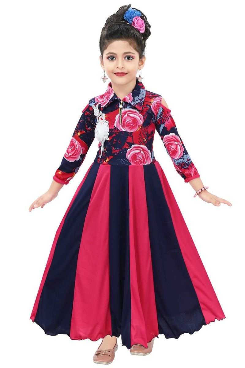 Chandrika Kids Maxi Gown Dress for Girls Pink - Image 1