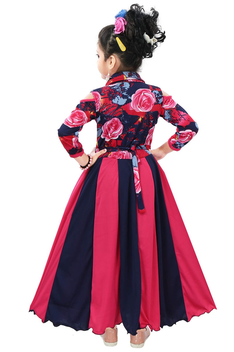 Chandrika Kids Maxi Gown Dress for Girls Pink - Image 3