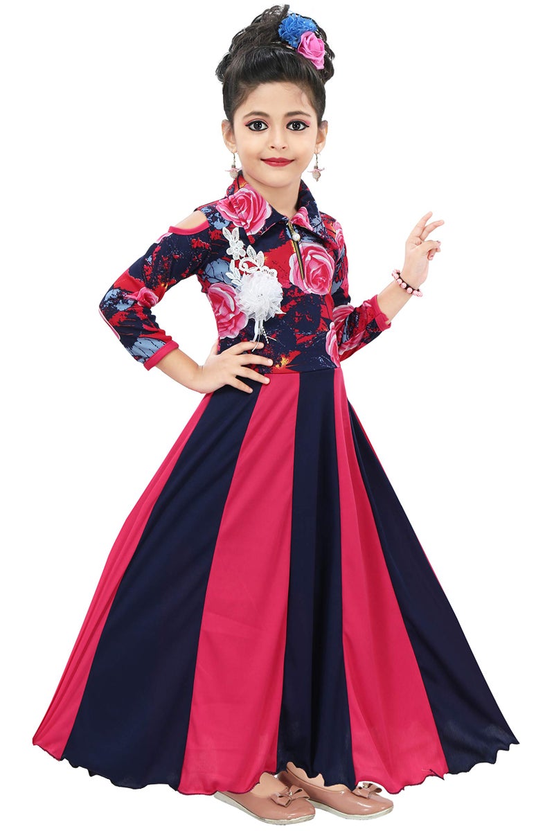 Chandrika Kids Maxi Gown Dress for Girls Pink - Image 2