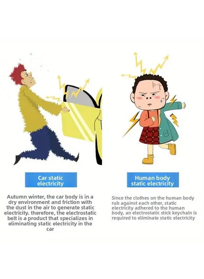 مزيل الكهرباء الساكنة للسيارة، حزام معدني قابل للتعديل، سلك تأريض فضي - Image 3