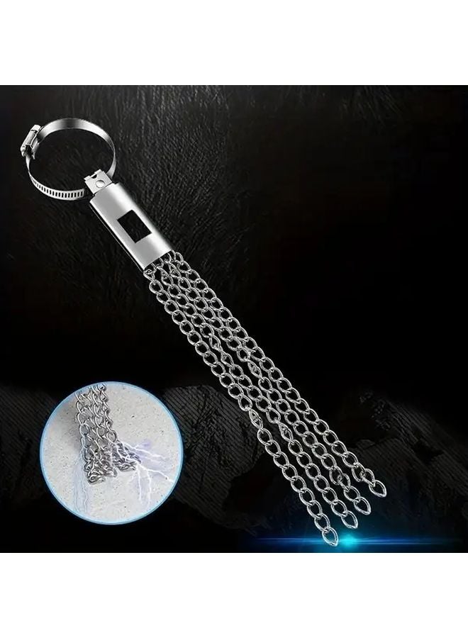 مزيل الكهرباء الساكنة للسيارة، حزام معدني قابل للتعديل، سلك تأريض فضي - Image 5