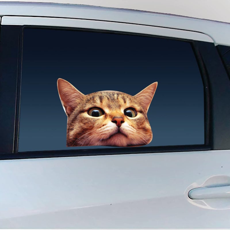 LEMONSODA Cat Car Window Decals Funny 3D Weatherproof Decals (Bengal Cat) - Image 1