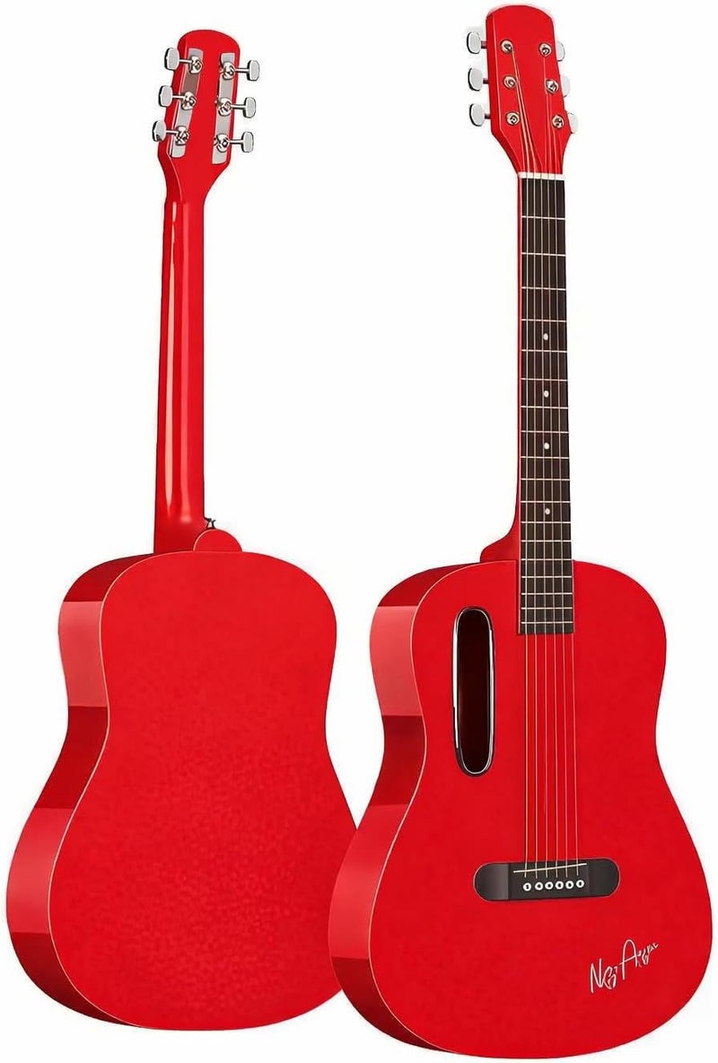 MegArya GS-X1 Signature Series Glossy Red Portable Lava Style Guitar - Image 1
