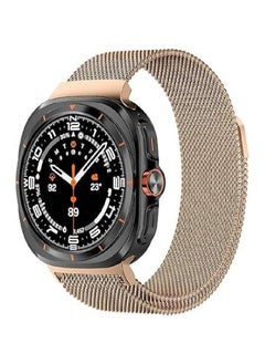 Magnetic Stainless Steel Milanese Loop Band for Samsung Galaxy Watch Ultra 47mm – Stylish Mesh Wristband Replacement Strap for Men & Women (Rose Gold)