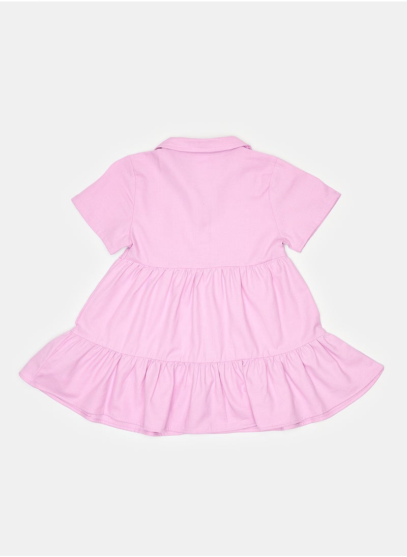 LC WAIKIKI Shirt Collar Short Sleeve Baby Girl Dress  - Image 2