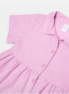 LC WAIKIKI Shirt Collar Short Sleeve Baby Girl Dress  - Image 3