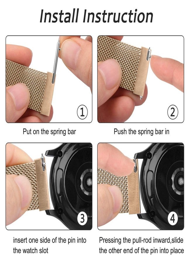 HS Quick Release 20mm/22mm Metal Watch Band Magnetic Strap Compatible with Amazfit Bip 3 Pro/Bip U Pro/GTS, Garmin Vivoactive 3/Vivoactive 5/Venu Sq 2, Galaxy Watch Active 2 - Image 4
