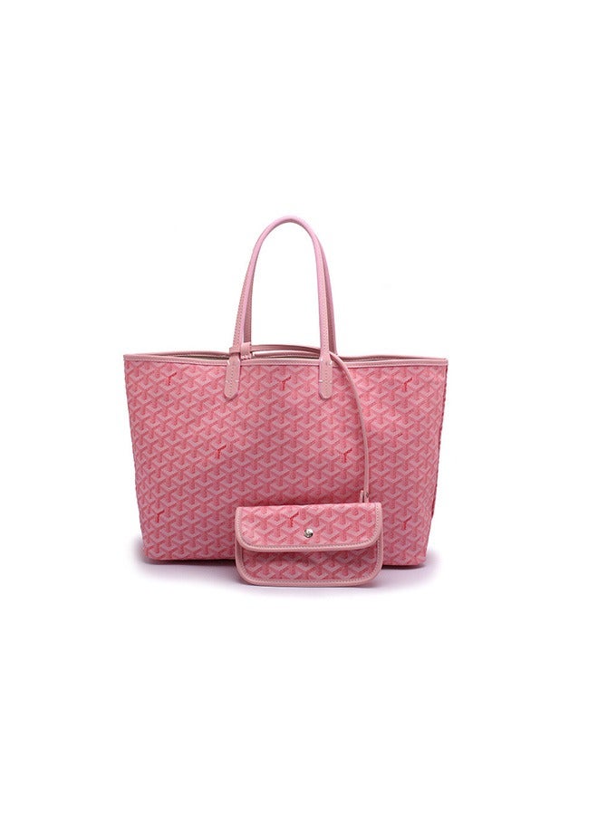 Printed Shopper Tote Pink