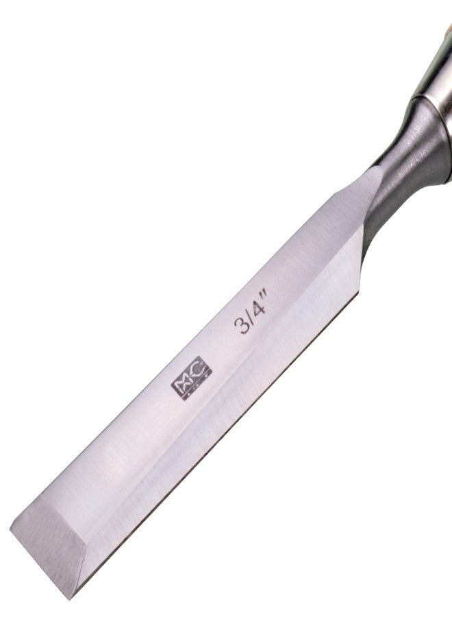 MKC 4 Piece Bevel Edge Butt Chisel Set 1/4 inch(6mm), 1/2 inch(12mm), 3/4 inch(20mm), 1 Inch(26mm) with Hornbeam Handles and Stainless Steel Ferrules - Image 3