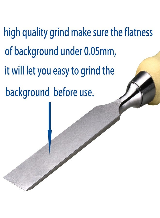 MKC 4 Piece Bevel Edge Butt Chisel Set 1/4 inch(6mm), 1/2 inch(12mm), 3/4 inch(20mm), 1 Inch(26mm) with Hornbeam Handles and Stainless Steel Ferrules - Image 5