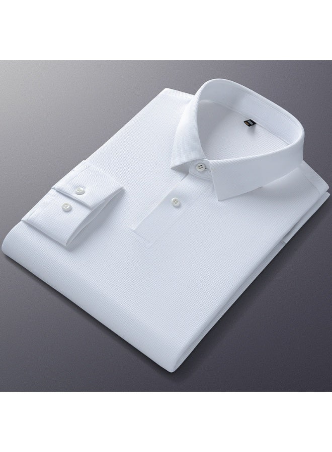 KUYING Business Collar High-end Long Sleeved Polo Shirt 
