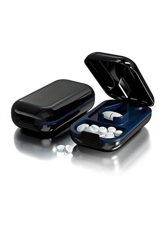 Generic 2-in-1 Pill Cutter, Portable Pill Box with 0.8mm Stainless Steel Blade, Suitable for Patients Who Need to Take Medication in Precise Doses - Image 1