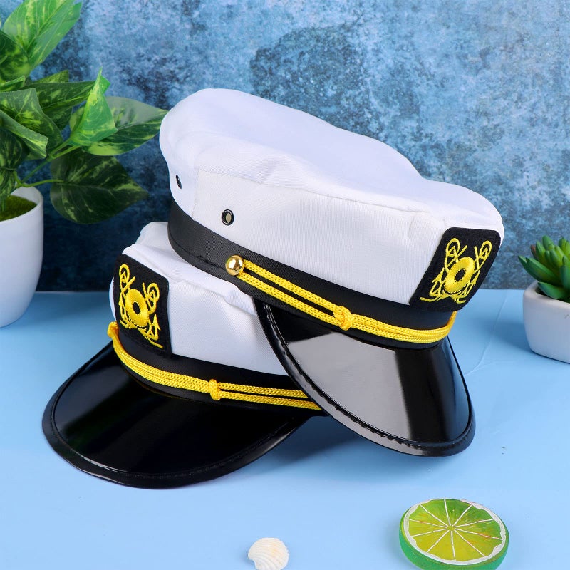 Olgaa 12 Pack Captain Hats Men Women Adjustable Sailor Hats for Boat Costume Cosplay Party Family Cruise Accessory (Style1) - Image 4
