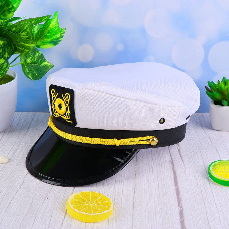 Olgaa 12 Pack Captain Hats Men Women Adjustable Sailor Hats for Boat Costume Cosplay Party Family Cruise Accessory (Style1) - Image 3