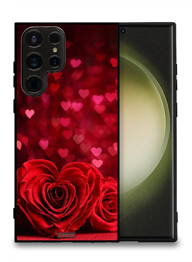 Tolwak Samsung Galaxy S23 Ultra 5G Protective Case Cover Heart Flowers Abstract Art - Image 2