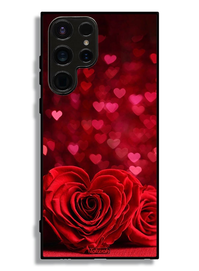 Tolwak Samsung Galaxy S23 Ultra 5G Protective Case Cover Heart Flowers Abstract Art - Image 3