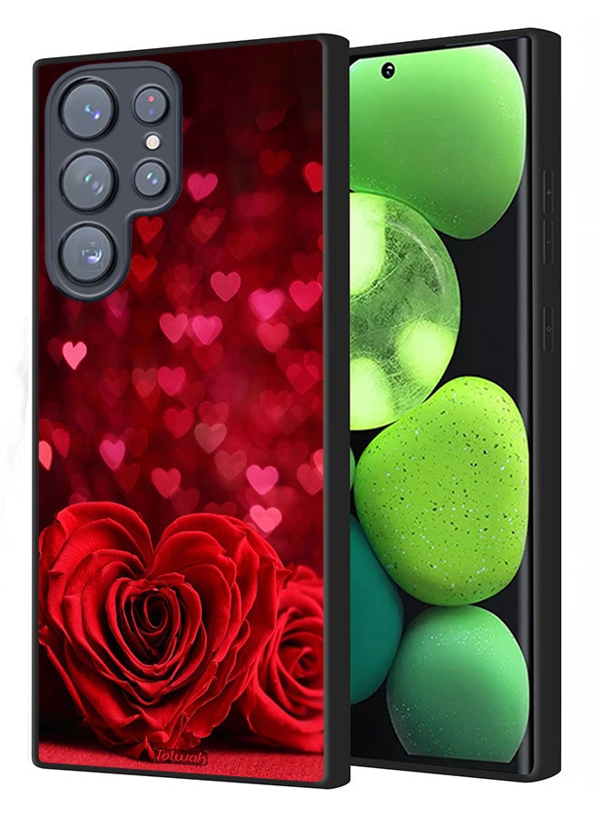 Tolwak Samsung Galaxy S23 Ultra 5G Protective Case Cover Heart Flowers Abstract Art - Image 1