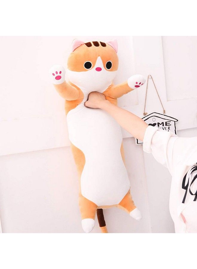 Long Cat Plush Pillow, Cat Stuffed Animals Body Pillow Cute Kitten Plush Hugging Pillow Toy Gifts For Kids (Brown, 19.68 Inch)  - Image 5