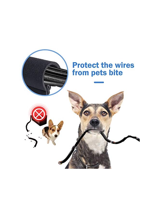 JOTO Pack] JOTO Cable Management Sleeve, 19-20 Inch Cord Organizer System with Zipper for TV Computer Office Home Entertainment, Flexible Cable Sleeve Wrap Cover Wire Hider System -Black - Image 4