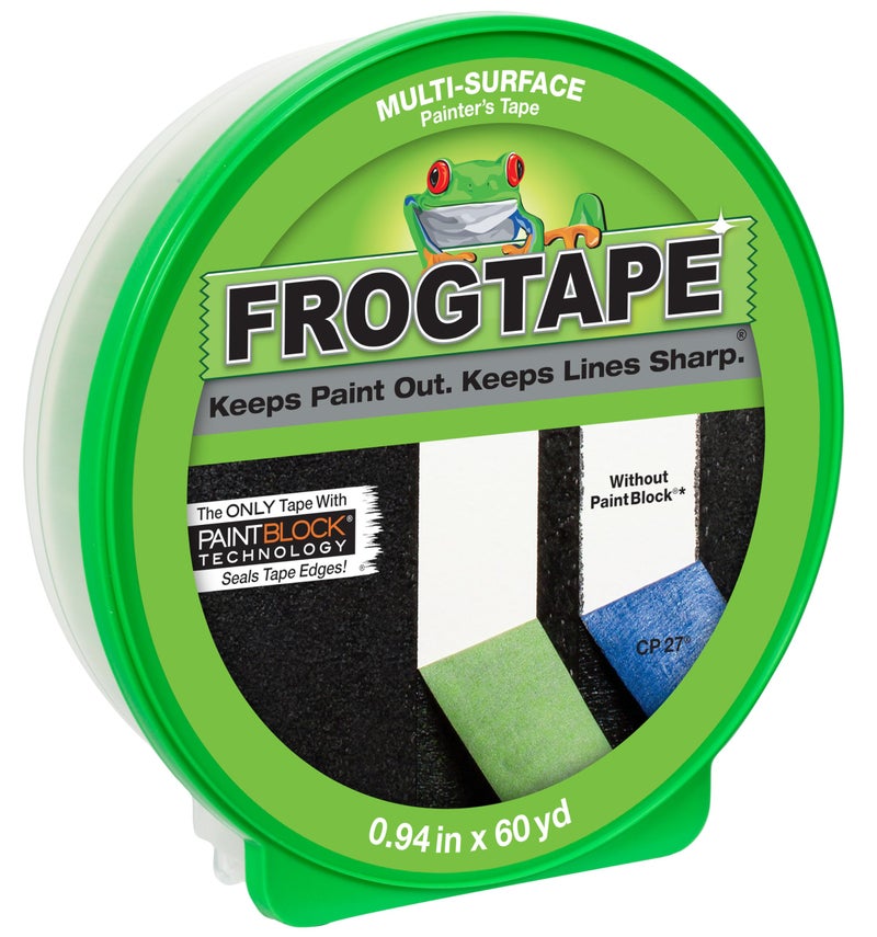 FrogTape Multi-Surface Painters Tape with PAINTBLOCK, 1 Inch Wide (0.94 In. x 60 Yds), Medium Adhesion, Green, 1 Roll (1358463) - Image 1