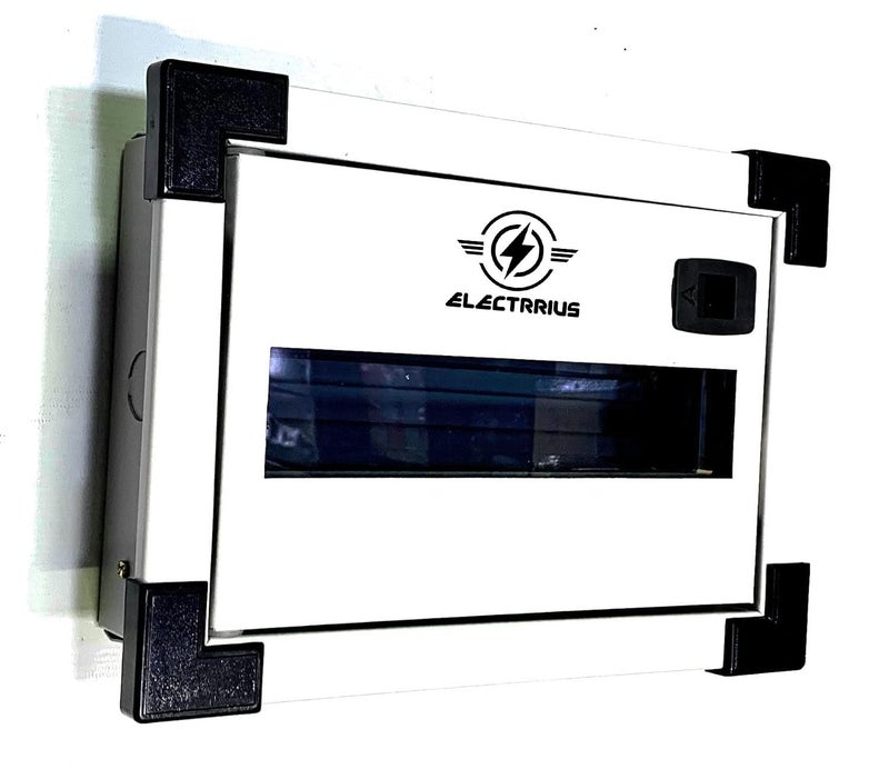 ELECTRRIUS لوحة توزيع كهربائية Electrius Odex 6-Way SPN MCB - صندوق دوائر مصغر ذو بابين، ثقيل الوزن، للاستخدام المنزلي والتجاري - Image 1