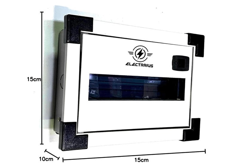 ELECTRRIUS لوحة توزيع كهربائية Electrius Odex 6-Way SPN MCB - صندوق دوائر مصغر ذو بابين، ثقيل الوزن، للاستخدام المنزلي والتجاري - Image 3
