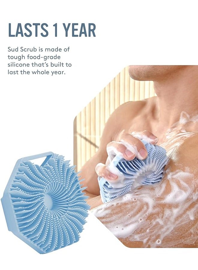1 Pack of Silicone Brush, Shower Brush, Gentle Exfoliating and Massage (Blue) - Image 4