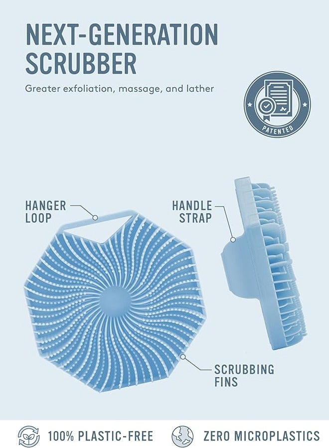 1 Pack of Silicone Brush, Shower Brush, Gentle Exfoliating and Massage (Blue) - Image 5