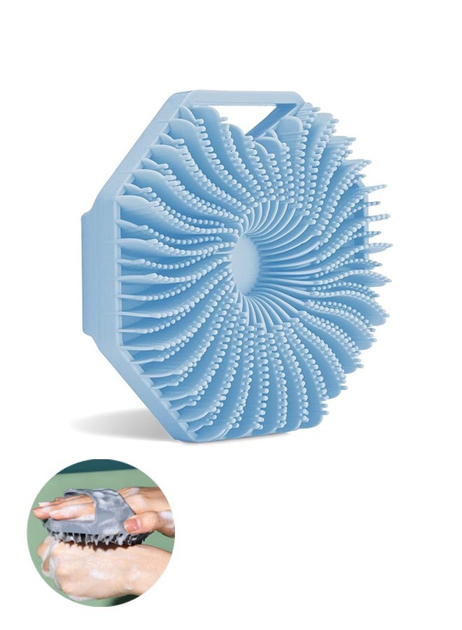 1 Pack of Silicone Brush, Shower Brush, Gentle Exfoliating and Massage (Blue) - Image 1