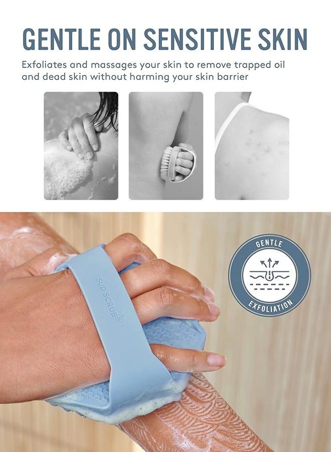 1 Pack of Silicone Brush, Shower Brush, Gentle Exfoliating and Massage (Blue) - Image 3