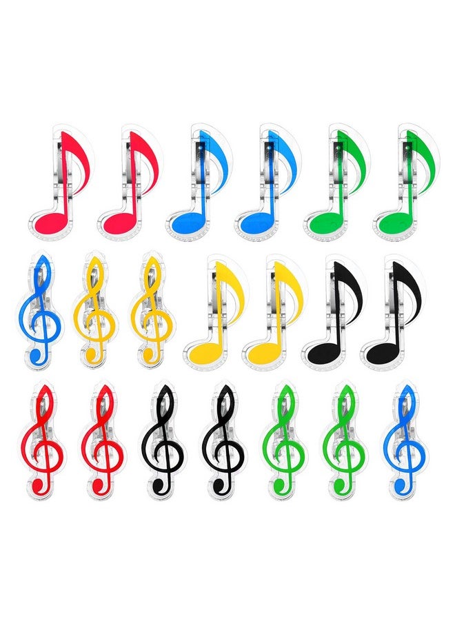 YOKIVE 20 Pcs Music Note Clips, Plastic Music Book Clip, Decoration And Marking, Great For Office/Piano Room (5 Colors, 2.8 X 1.2 Inch)  - Image 1