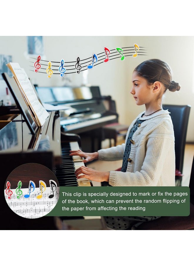 YOKIVE 20 Pcs Music Note Clips, Plastic Music Book Clip, Decoration And Marking, Great For Office/Piano Room (5 Colors, 2.8 X 1.2 Inch)  - Image 4