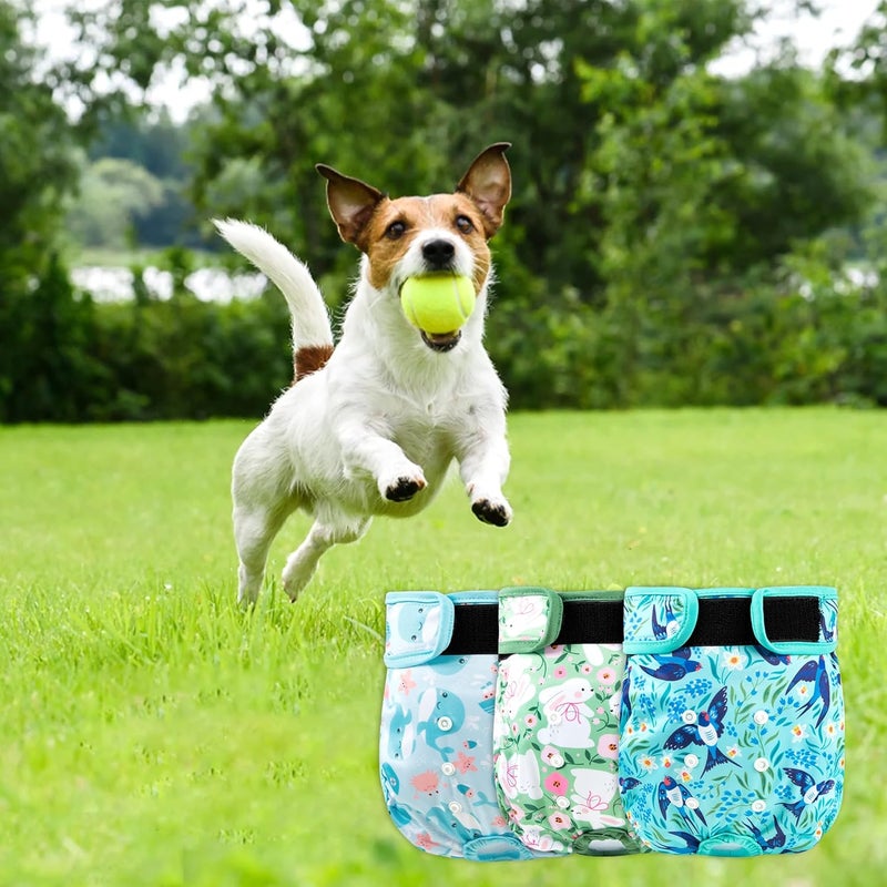 ZINGTERRA 3Pack Dog Diapers Female,Washable Diaper for Doggie,Highly Absorbent Reusable Dog Diaper,Adjustable Leakproof Puppy Girl Dog Diapers for Heat,Incontinence,Period Doggy Nappies - Image 3