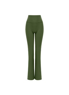 Comfort Fit Womens Bootleg Yoga Pants Army green trousers