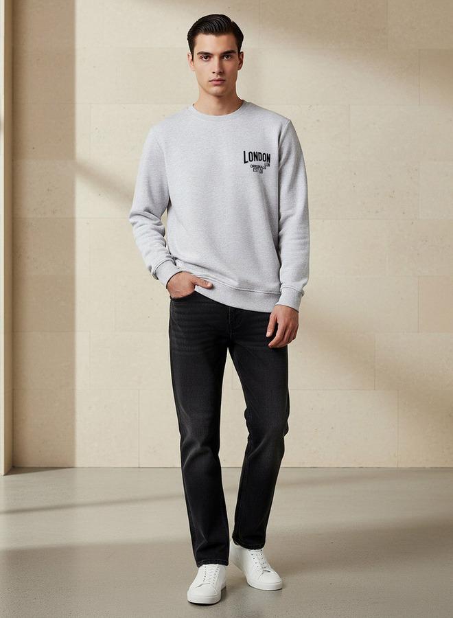 Lee Cooper سويت شيرت قطن عادي للرجال من لي كوبر بطباعة الشعار - Image 2