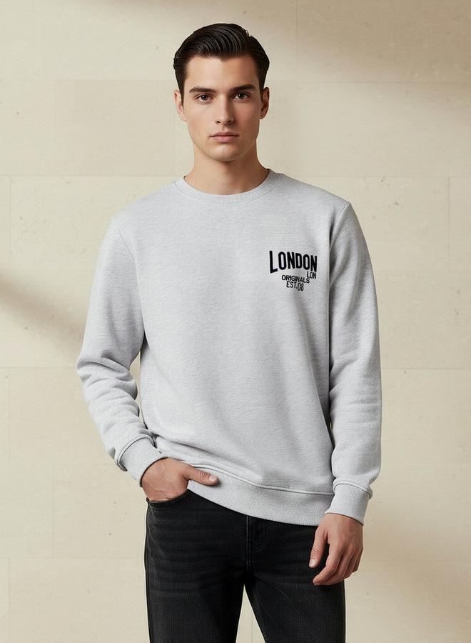 Lee Cooper سويت شيرت قطن عادي للرجال من لي كوبر بطباعة الشعار - Image 1