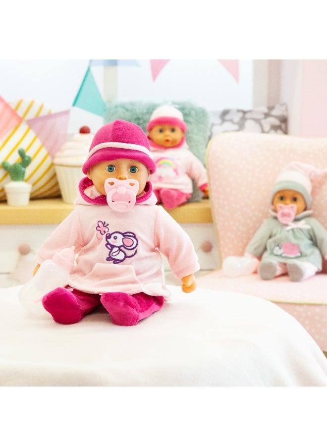 Bayer Design 93824BD First Words, 24 Baby Sounds with Closing Eyes, Pink with Mouse - Image 4